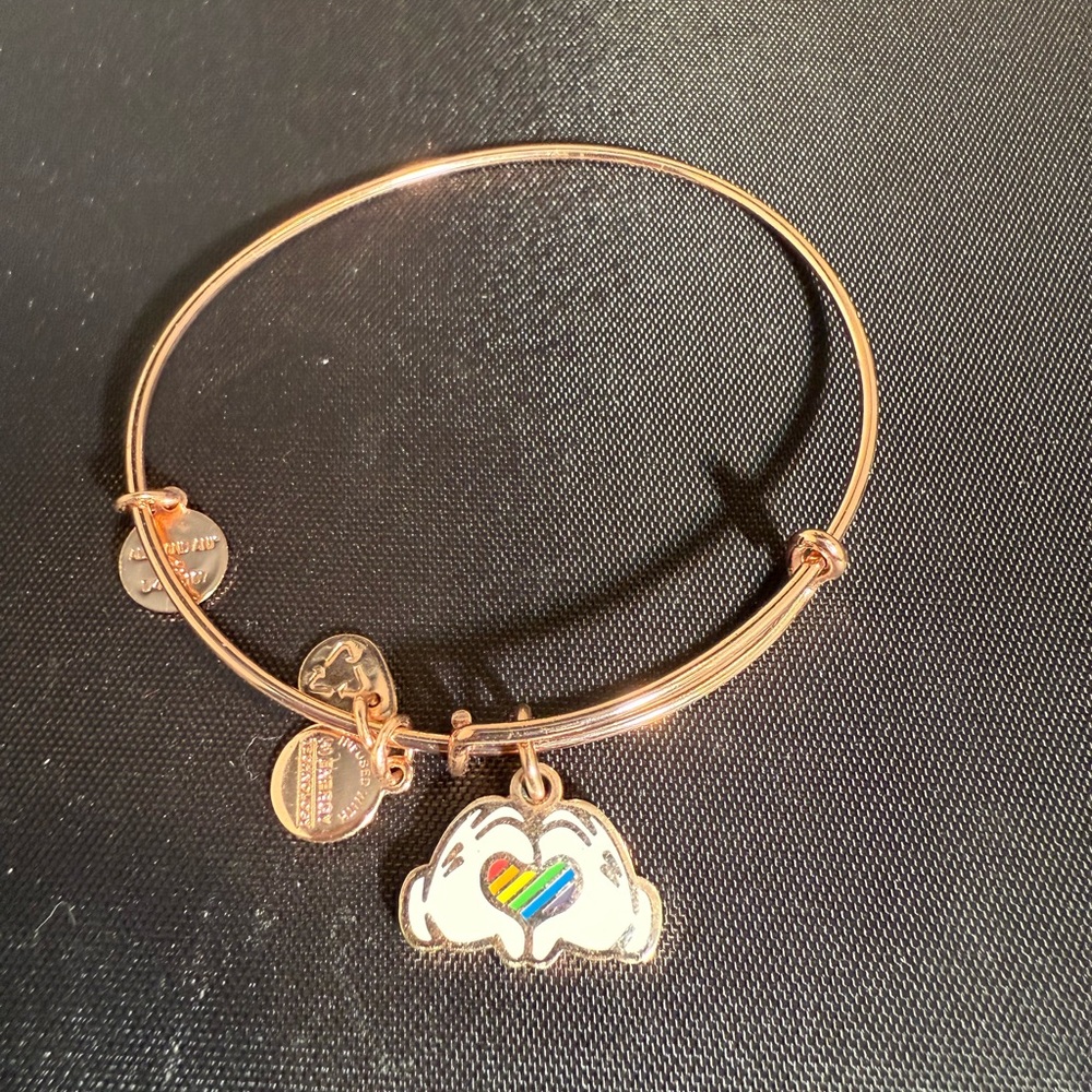 Alex & Ani Rose gold Bracelet with Disney Heart